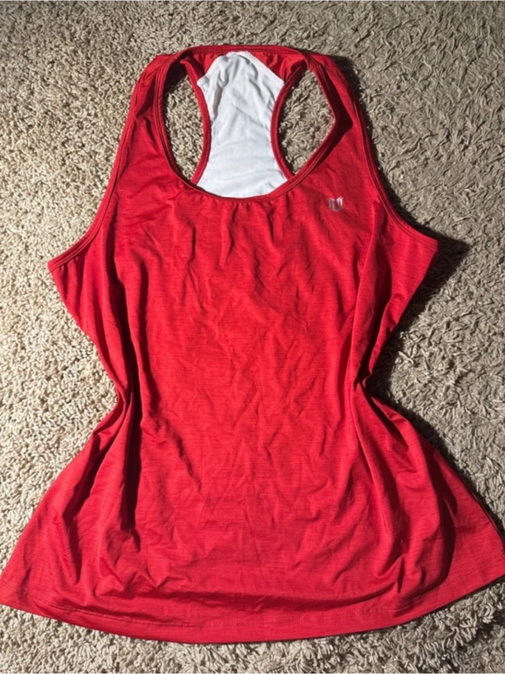 EleVen by Venus Williams Red Racerback Tank with White Back Panel